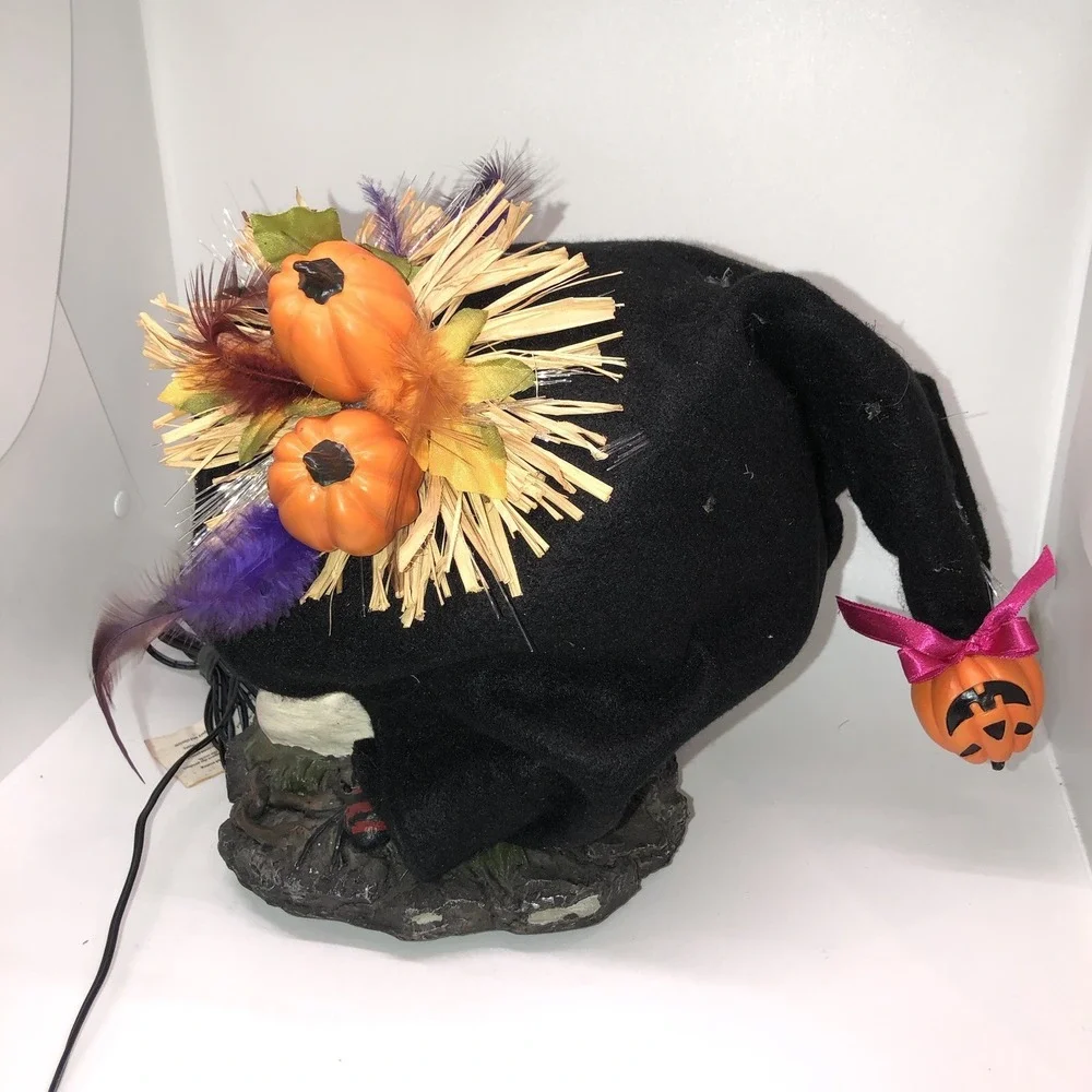Fiber Optic Halloween Skull With Black Hood Creative Designs